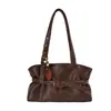 2026 Bolso de Hombro Bajo Diseño de Correa de Cuero Retro para Mujer Otoño Gran Capacidad Simple Sensación de Alta Gama Bolso Tote de Hombro Único Bolso de Hombro Bajo