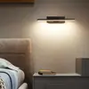 Lámpara de pared tira de luz minimalista 360 grados giratoria lámpara de pared para mesita de noche de dormitorio lámpara frontal para espejo de pared de fondo de sala de estar moderna