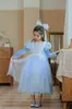 Vestido de Verano para Niñas Nuevo de Verano Vestido de Princesa de Malla para Niños Moda para Niñas Vestido de Gasa con Mangas Abullonadas