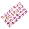 Wei Chen fondo plano forma de gota hebilla plana material de vidrio de cristal DIY cosido a mano taladro ropa zapatos cosido taladro doble agujero