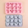 En stock 12 incluso 6 moldes de silicona diferentes con forma de corazón molde de chocolate caramelo forma gota pegamento molde de pastel