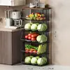 Estante de Almacenamiento para Cocina, Carrito Pequeño, Cesta de Verduras de Múltiples Niveles, Organizador de Frutas y Condimentos, Organizador de Snacks para Rellenar Espacios en Casa