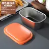 Molheira de Aço Inoxidável 304 Prato Especial para Salada com Tampa Mini Prato para Condimentos Copo Selado para Molho Caixa de Condimentos