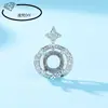 Explosiones de TikTok Oro Blanco Moda Cobre Colgante Colgante Vacío Diy Incrustado con Elipse Diamante Huizi Jade Material Peligroso Colgante 925