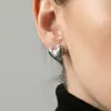 Pendientes Misteriosos de Acero Inoxidable en Forma de Corazón Estilo Ins Diseño Martillado Pesado Pendientes Simples para Mujer Clavijas Anti-Obstrucción