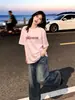 Camiseta de algodón puro de peso pesado, popular estilo americano para ir al trabajo, cuello redondo, teñido anudado, manga corta, para hombres y mujeres, diseño holgado de verano, estilo ins