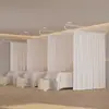 Hierro Forjado Forma de U Poste Largo Salón de Belleza Centro de Salud Cama de Terapia Cama de Belleza Marco de Soporte para Cortina Cortina Flor de Seda