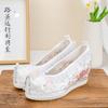 Sapatos bordados Hanfu outono novo Fenglin Ming vintage cunha bico fino estilo étnico aumentado sapatos de pano sapatos femininos