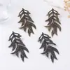 Para Cruzamento de Fronteiras Personalizado Retrô Acessível Luxo Liga Metálica Totalmente Diamantado Recorte Exagerado Folhas Elegante Elegante Brincos Femininos