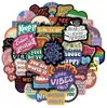 50 adesivos de graffiti inspiradores não infratores cor mala clássica chinesa guitarra caderno adesivos à prova d'água