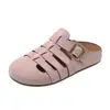 Zapatillas de Medio Paso Retro de Nicho con Punta Hueca para Mujer para Usar Afuera, Zapatos Boken Cómodos y Lindos Feos de Una Pierna con Suela Gruesa y Espalda Hueca