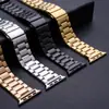 Adecuado para Apple iwatch correa de tres cuentas Samsung Huawei GT tres acero inoxidable con correa de reloj inteligente de metal