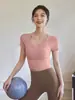Ropa de Yoga Fina para Primavera 2026 Ropa de Fitness de Manga Corta para Mujer Tops de Entrenamiento Ajustados Camisetas Deportivas para Correr para Mujer
