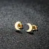 Nuevos Pendientes de Acero Inoxidable para Comercio Exterior, Geométricos Simples, Oro de 18K, Mini Estrella Luna, Clavos para Cartílago