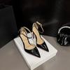Tacones Altos de Suela Roja para Mujer 2024 Nuevos Tacones Altos Stiletto Nude de Punta con Hebilla Sexy Elegantes Zapatos Planos