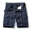 Shorts de Trabajo de Verano para Hombre con Rayas, Pantalones Casuales Multibolsillos, Estilo Funcional, Shorts Deportivos de Cinco Puntos, Estilo del Sudeste Asiático, Ropa Casual Versátil
