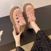 Chinelos Birkenstock para Uso Externo Feminino Verão 2025 Novos Solado Grosso Aumento de Altura Biqueira Meia-Calça Solado Macio Versátil Preguiçoso Sapatos de Praia