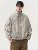 Ropa de Hombre Fengshe / Chaqueta de Hombre 2026 Nuevo Diseño Primavera Temprana Corte Holgado Patchwork Botón Marca de Moda Chaqueta con Cuello Alto