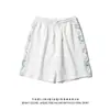Escape da Terra Shorts Brancos Feminino Verão 2022 Moda Soltos Esportivos Calça de Cinco Pontos Cintura Alta Finos
