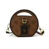 Bolsa Mini Redonda Tendência e Versátil com Design de Letra, Bolsa de Mão de Luxo para Mulheres, Bolsa de Ombro e Transversal para Crianças