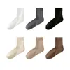 Calcetines Puro Algodón Anti-Agrietamiento para Talones de Mujer, Otoño e Invierno, Algodón Completo, Antibacterianos, Protección de Pies Hidratante con Silicona, Calcetines Largos hasta la Mitad de la Pantorrilla