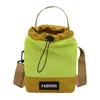 Bolso cubo con cordón de bloques de color nuevo unisex transfronterizo, bolso de hombro versátil casual para exteriores, bolso de mano ligero