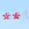 Nuevos pendientes de flor tridimensionales frescos para mujer, pendientes de flor de begonia de verano, pendientes para perforación de oreja, clip para oreja sin perforación