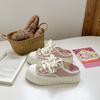 Baikuang 2024 Primavera Cabeça de Boneca Uso Duplo Casual Versátil Tênis Sapatos Brancos Pequenos Estudante Feminina Sapatos Dopamina Femininos