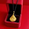 Joyería Chapada en Oro Colgante de Buda Colgante del Buda Maitreya Collar del Buda Relleno de la Barriga Riendo Oro de Imitación Sensación de Alta Gama Collar para Hombre Estilo Antiguo