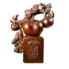 Ébano Madera Maciza Tallada Manzana Adornos Madera Maciza Alegría y Prosperidad Hogar Oficina Decoraciones Artesanías