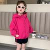 Chaqueta de Color Pitahaya para Niña con Doble Cremallera, Estilo Primavera y Otoño, Moda Coreana para Niñas Pequeñas, Atuendo de Primavera para Niños