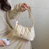 Bolsa de corrente com padrão de losangos para mulheres, novo modelo de verão da moda 2026, bolsa de ombro e transversal de luxo leve de nicho para o dia a dia