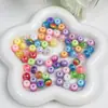 Dingyi 10mm Contas Arco-Íris Coloridas Galvanizadas com Listras Coloridas Contas de Resina com Furo Contas Soltas Contas Espaçadoras Pulseira DIY Acessórios de Joias