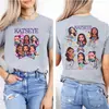 Camiseta de Chicas Coreanas Katseye Más Vendida en Amazon Estampada por Ambos Lados Manga Corta Talla Europea Top de Modal 1216-1