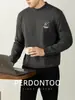 [Lana Modal] Suéter Grueso con Bordado de Polo para Hombre, Cálido de Invierno, Cuello Alto, Cómodo Tejido Básico