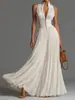 2026 Nova Moda Feminina Site Independente Transfronteiriço Amazon Estilo Europeu e Americano Vestido Plissado Elegante Sexy com Gola Alta