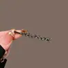 Exquisita Horquilla de Cristal con Forma de Hoja para Mujer, Pinza Lateral de Nuevo Estilo, Accesorio de Cabello de Alta Gama, Elegante Pinza para Flequillo