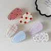 Pinza para el Cabello Fresca de Cuadros con Forma de Gota de Agua con un Toque de Lujo, Mini Pinza Exquisita para Cabello Rebelde, Accesorio para el Cabello de Pinza de Pato Lateral