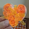 Venta al por mayor del fabricante 6 Flores de Jabón en Forma de Corazón Caja de PVC Día de San Valentín Regalo Pequeño Flor Artificial Juego de Baño Suministros a Juego