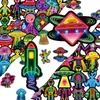 56 Nuevas Pegatinas de Graffiti de Alien Neón de Compra Directa Transfronteriza para Diarios, Guitarras, Cuadernos, Refrigeradores y Pegatinas de PP