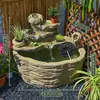 Adorno de Balcón de Mansión con Agua Corriente, Fuente de Agua, Acuario, Paisajismo de Estanque de Peces, Piscicultura al Aire Libre, Paisajismo de Patio, Sistema de Agua, Antiguo, Otro