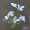 Flores Azules de Boda Materiales Flores de Seda Rosas Peonías Flores Arregladas Cascada de Flores Techo Arte Floral Arreglo Floral Jardín de Monet