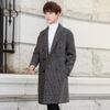 2021 nuevo cortavientos para hombre marca de moda coreana moda guapo pata de gallo largo casual paño de lana abrigo cortavientos