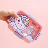 Lonchera de compartimentos de dibujos animados astronauta dinosaurio unicornio lonchera estudiante apta para microondas lonchera divertida con taza para aderezo