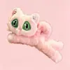 Presilha de Gato de Pelúcia Fofa Estéreo Olhos Grandes 2025 Nova Doce e Criativa Presilha de Tubarão para Cabelo na Parte de Trás da Cabeça