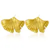 Pendientes de Hoja de Ginkgo Estilo Ins Europeo y Americano para Mujer, Accesorios para Orejas de Hoja de Arce, Pendientes de Botón de Hoja Transfronterizos Shein, Venta al por Mayor de Joyería para Mujer
