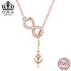 Collar Ivor Original de Plata de Ley s925 Glamour Infinito con Colgante de Corazón con Símbolo Sin Fin, Collar Colorido de Moda