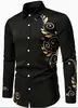 Amazon Europa América Comercio Transfronterizo Comercio Exterior Camisa de Manga Larga para Hombre Estampada Retro Sensación de Alta Gama Fuente de Camisas Dropshipping