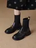 Botas Martin Chuyuji de Punta Redonda con Camelia para Mujer, Nuevas Botines de Suela Gruesa para Otoño e Invierno, Botas Elásticas de Punto, Botines Estilizadores de Tacón Grueso
