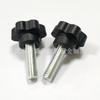Perilla de fijación manual con tornillo de ajuste de mango de plástico de nailon hexagonal de flor de ciruelo de 21 mm-m6